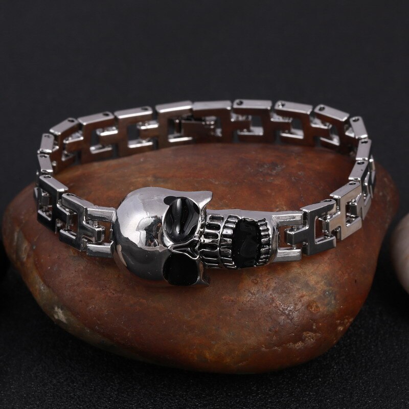 Neue Männer Edelstahl Armbinde &Ampere; Armreifen Schädel Männer Schmuck Zubehör Männlichen Punk Charme Armbinde Armbinde pulseira: SL500