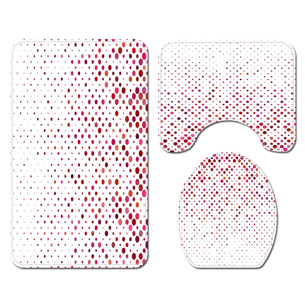 Eenvoudige Geometrische Badmat Douche Decoratie Badtapijten Badkamer Badmat En Douchegordijn Set Dot Gedrukt Wc Matten: Bath Mats-484