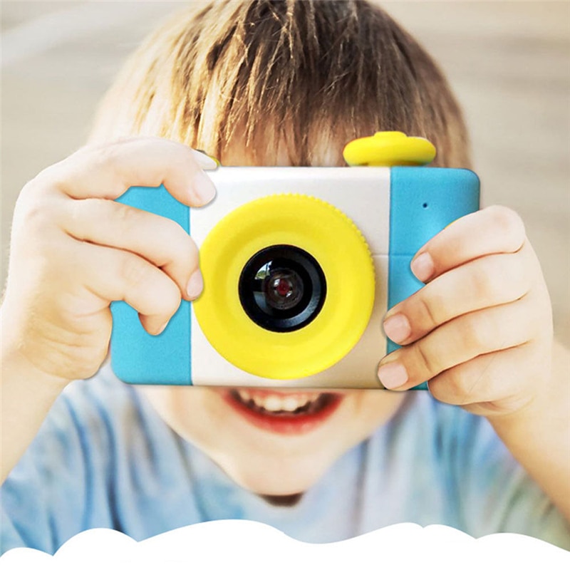 Cute Pink Blue 5MP 1080P HD 1.5 Inch Screen Mini Kid Children Camera Cartoon Digital Small SLR Camera Toy