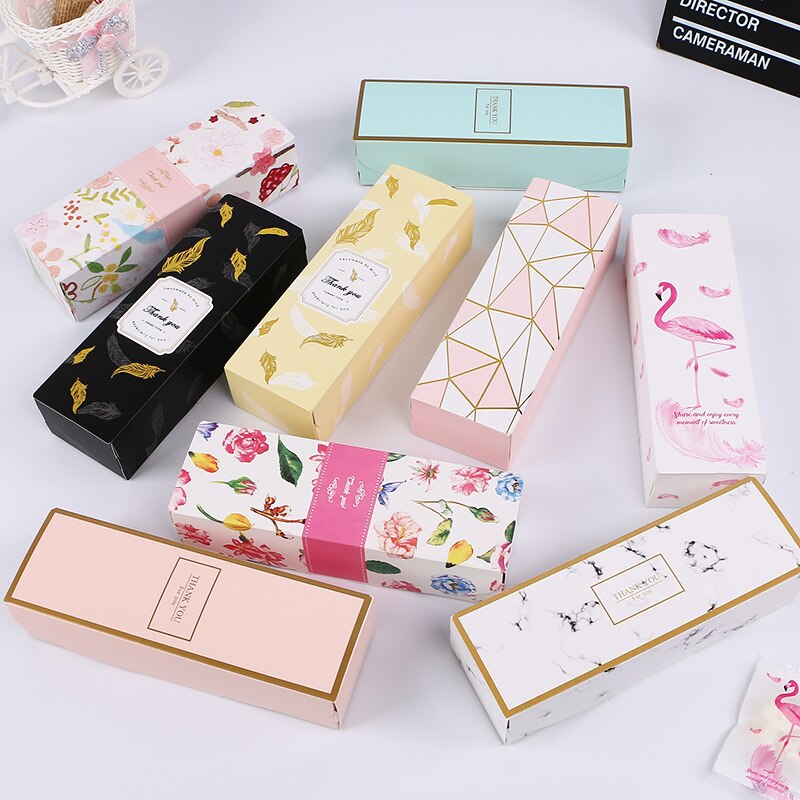 Kreative Flamingo Box Marmor Papier Tasche Dragee Cookies Tote Taschen Hochzeit Schokolade Kuchen Verpackung Papier Boxen Party Supplies