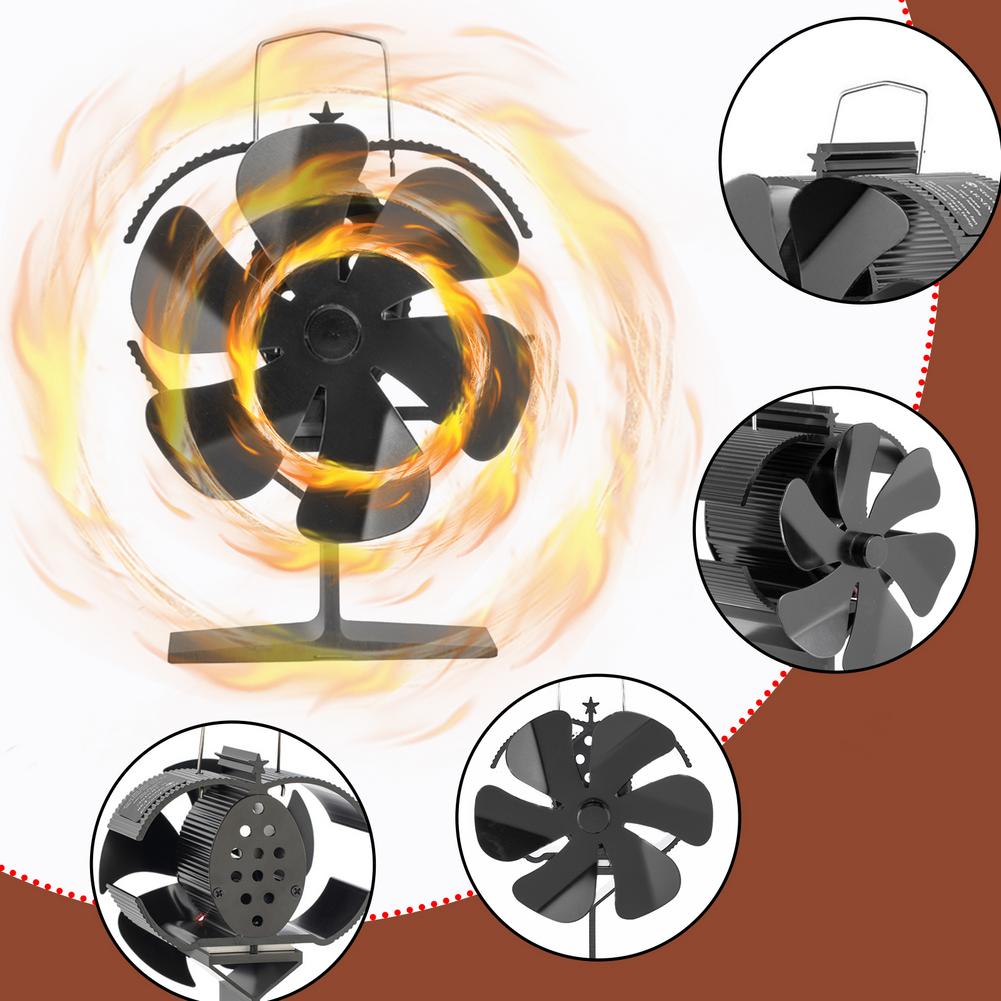 Stove Fans Non Electric Overheat Protection Heating Stove Fan Starting at Low Temperature Thermodynamic Stove Fan Ultra Quiet Ci
