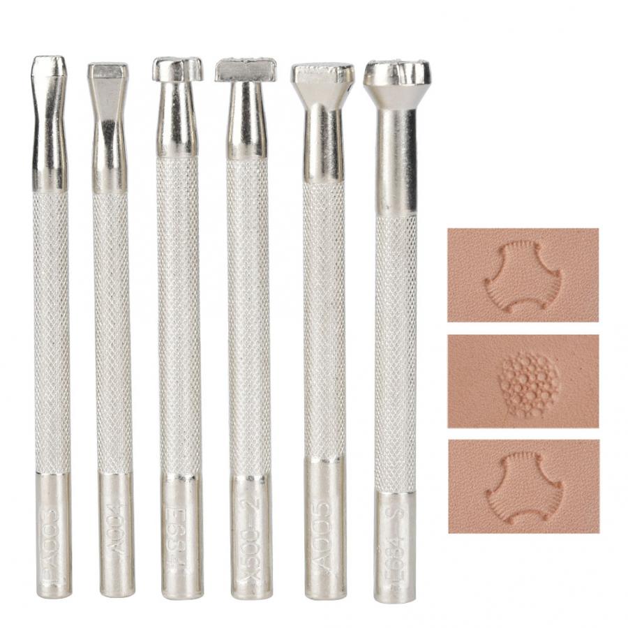 6Pcs Leather Craft Carving Tool Non-Slip Fish Printing Pattern Handle DIY Handcraft Tool Leather Crafts Sewing Needle Round Head