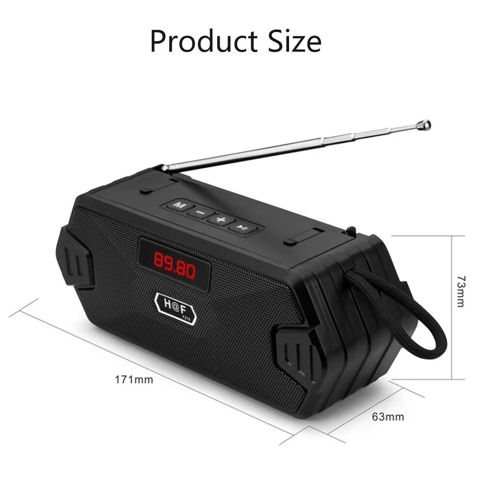 Receptor de Radio FM para exteriores, altavoz inalámbrico Aux portátil, Subwoofer Bluetooth, barra de sonido de música, barra de graves, Hifi, Bluetooth, hogar