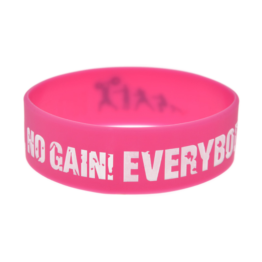 OBH 25PCS Everybody Fit No Pain No Gain Silicone Rubber Wristband One Inch Wide 2 Colors