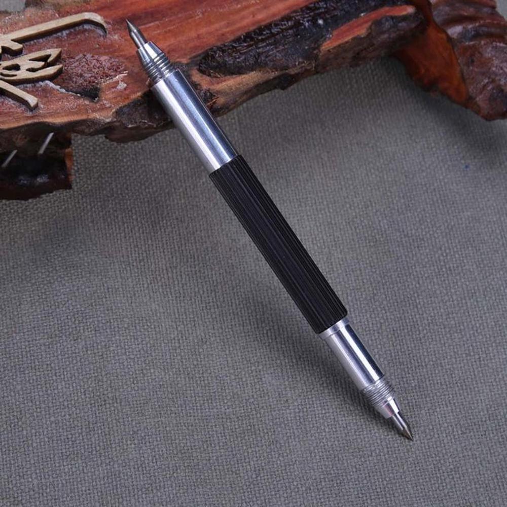 Diamant acier marquage gravure stylo Double extrémité pointe de tungstène pointu Scriber Clip stylo pour verre céramique sculpture sur bois outils à main