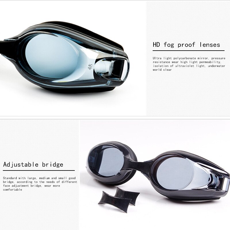 500 ° Bijziendheid Goggles Waterdicht Anti-Fog Hd Zwembril