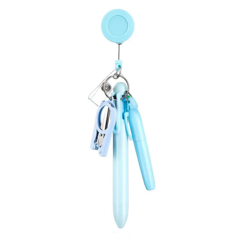 Retractable Scroll Style Hooks Scalable Ballpoint Pen School Hospital Student Nurse Ball Pen with Buckle Clip Nurse's Day: Red