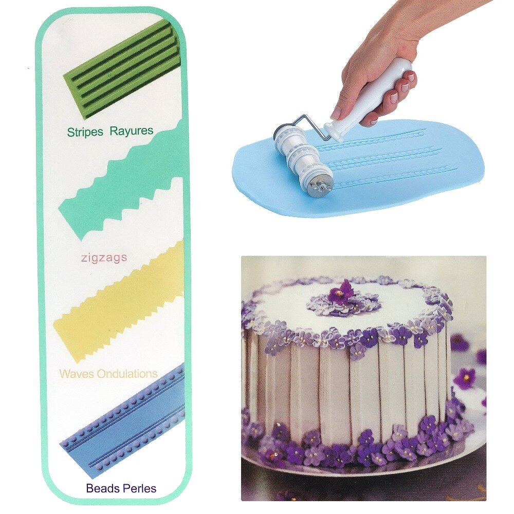 Taart Decoratie Gereedschap multifunctionele Verstelbare Fondant Ribbon Cutter Embosser Set Bakken pastry extra fondant cutter