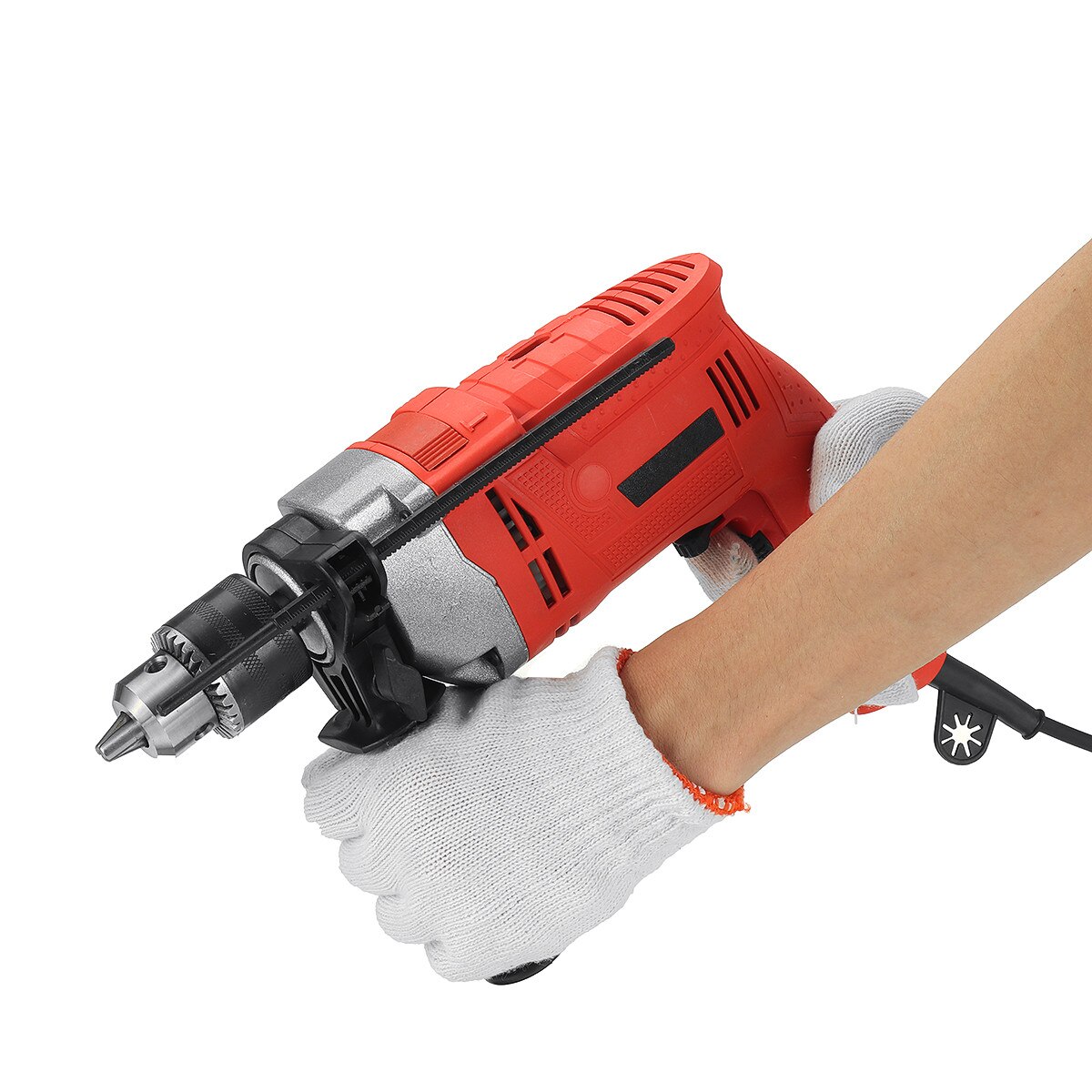 Drillpro 2000W 3000RPM 220V Electric Handheld Impact Drill Flat Drill Guns Hand Drills Torque Driver with Wrench Measuring Scale
