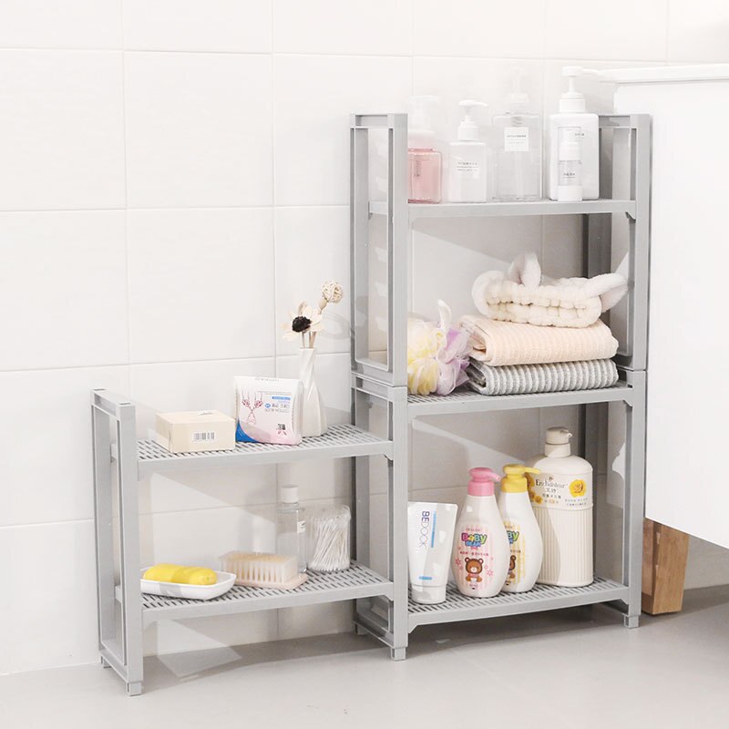 Kitchen Storage Rack Tower Assemble Plastic Bathroom Shelf Space Saving Home Organizer