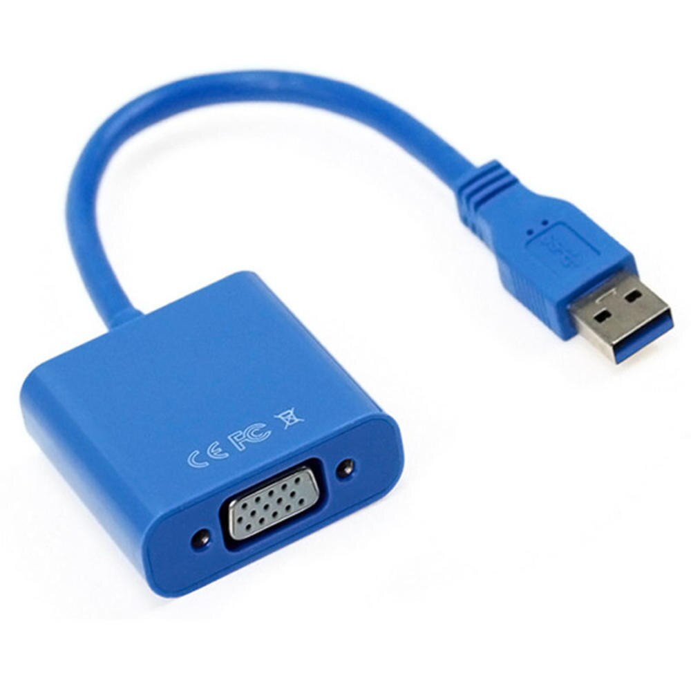 Usb 3.0 Naar Vga Adapter Met Audio Kabel Hdmi-Compatibel Splitter Naar Vga Converter Digitale Analoge Hd 1080P voor Pc Laptop Tablet: Blue