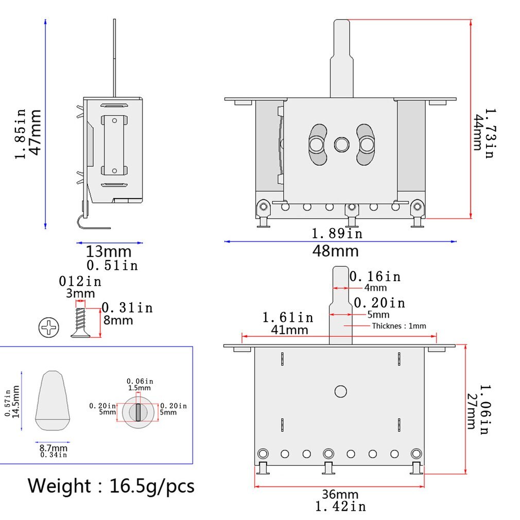 Elektrische Gitaar Rocker Switch Tip Plastic Gitaar Accessoires Muziekinstrumenten Mee Te Nemen