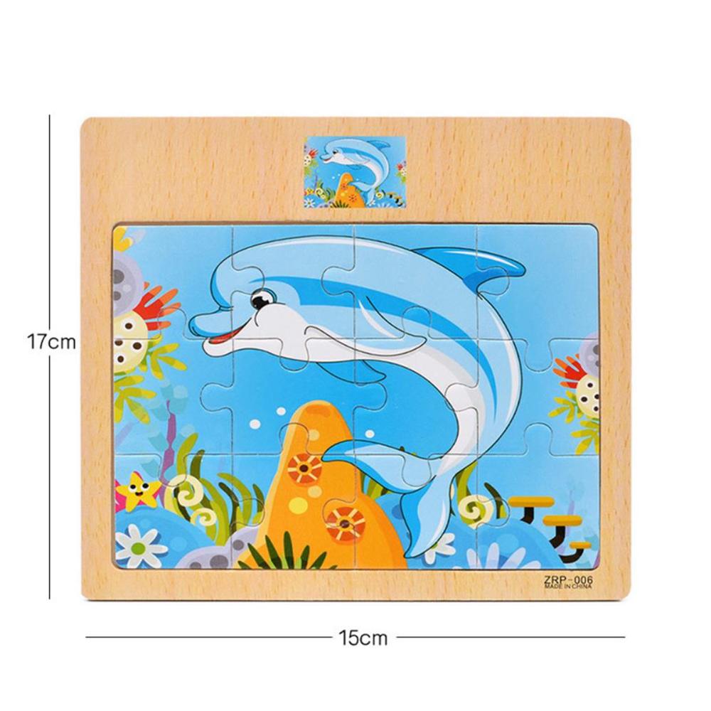 15x17cm Formato Animali di Legno E Auto Puzzl Puzzle Bordo di Giocattoli Per Bambini di Educazione Precoce Interessante Puzzle Di Legno Del Giocattolo