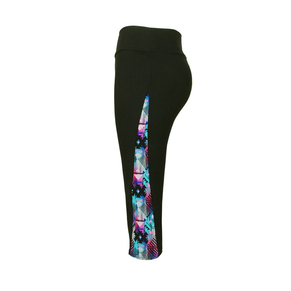 Kvinnor dam blommor sport yoga fitness leggings gym 3/4 slimmade cropped byxor sport tights kvinna fitness sömlösa leggings #15