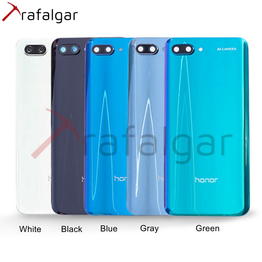 Battery Cover For Huawei Honor 10 Back Glass Cover Rear Window Panel Door Battery Housing Case Honor 10 Back Cover+Camera Lens