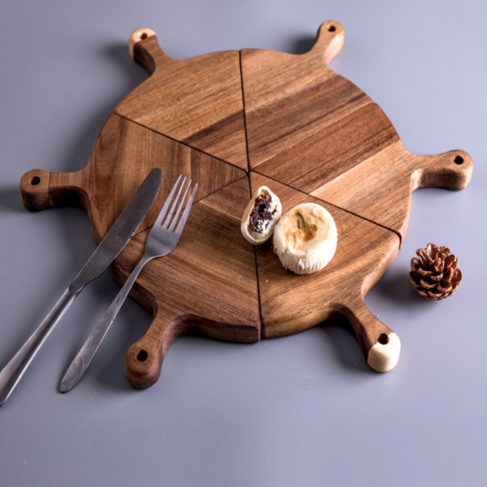 42x42x1.5cm Wood Pizza Tray Irregular Special-shaped Sub-pack Western Dish Tableware Pizza Tray Steak Tray
