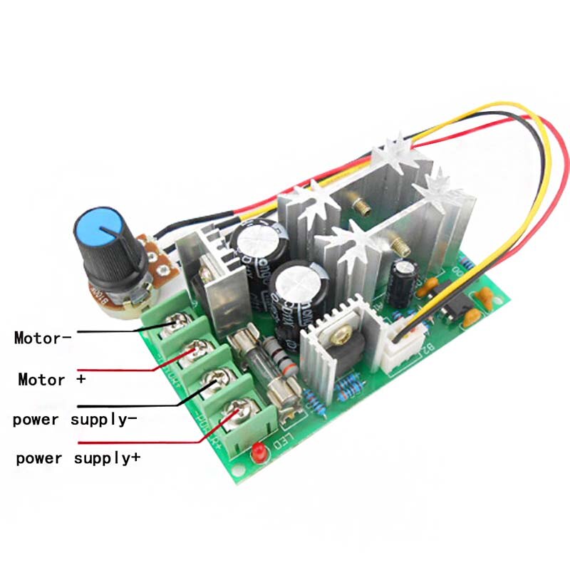 DANIU DC 10-60V 20A 1200W Motor Speed Control PWM Motor Speed Controller Switch 20A Current Regulator High Power Module