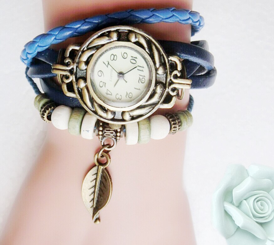 bracelet watch female students children leaf pendant quartz watch manufacturer restoring ancient ways: shu ye lan