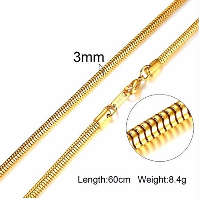 Zorcvens Mannen Vrouwen Ketting Gold Tone Snake Miami Cuba Tarwe Spiga Paima Link Ronde Doos Curb Kettingen Rvs Ketting: 42933