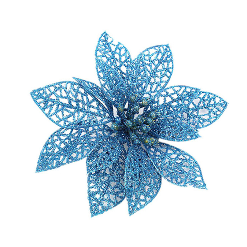 Bloemen Kerstboom Ornamenten Simulatie Bloem Xmas Ornament Bloemen Kerst decoraties voor huis & 4s23: Blauw