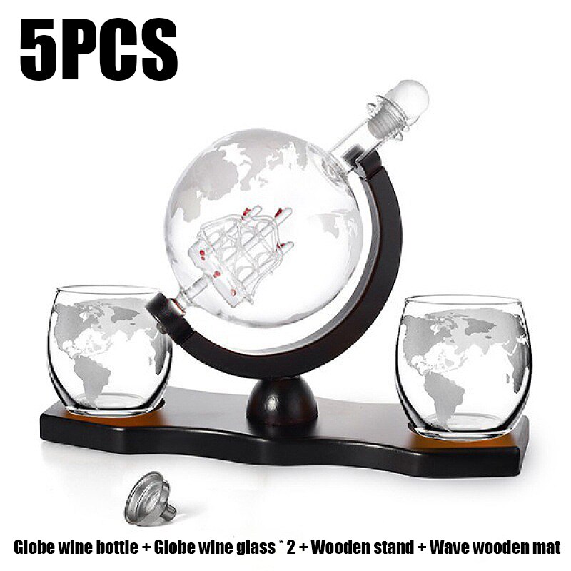 Globus Wein Karaffe Glas Kristall Party Alkohol Spender Bar Glaswaren Wodka Whiskey Karaffe Blei Kostenloser Krug Kreative