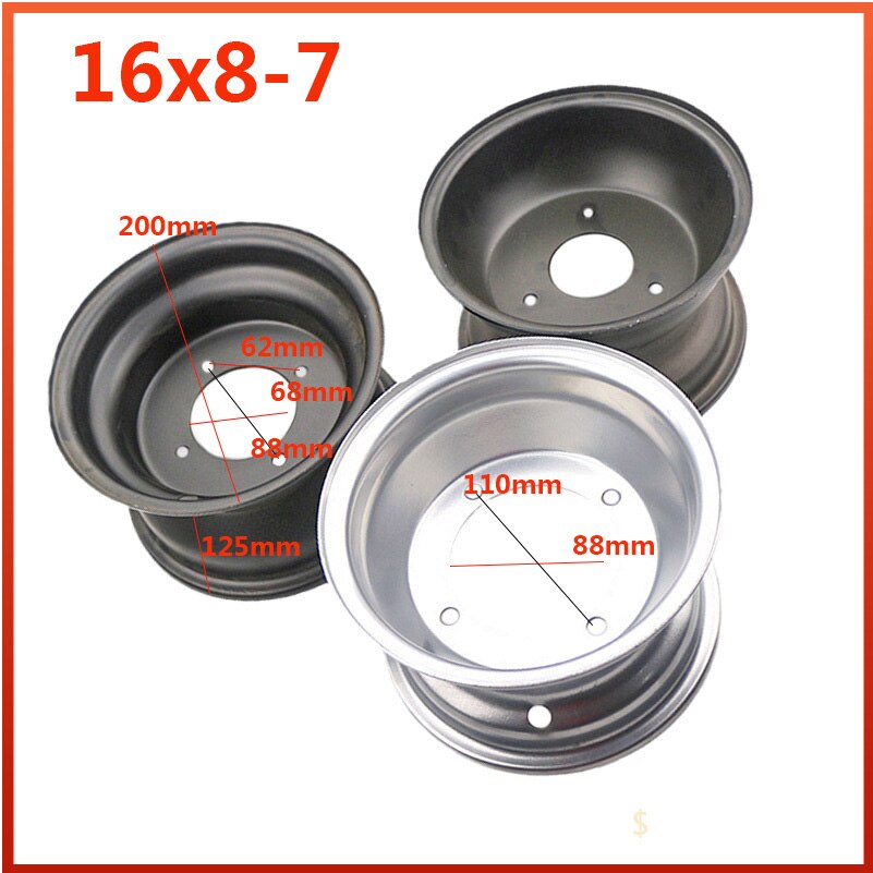 7 Inch Wheel Hub For 16x8-7tyre Off Road Vehicle Beach Vehicle Atv Accessories White Wheels 7 "3 Hole Motorcycle Part
