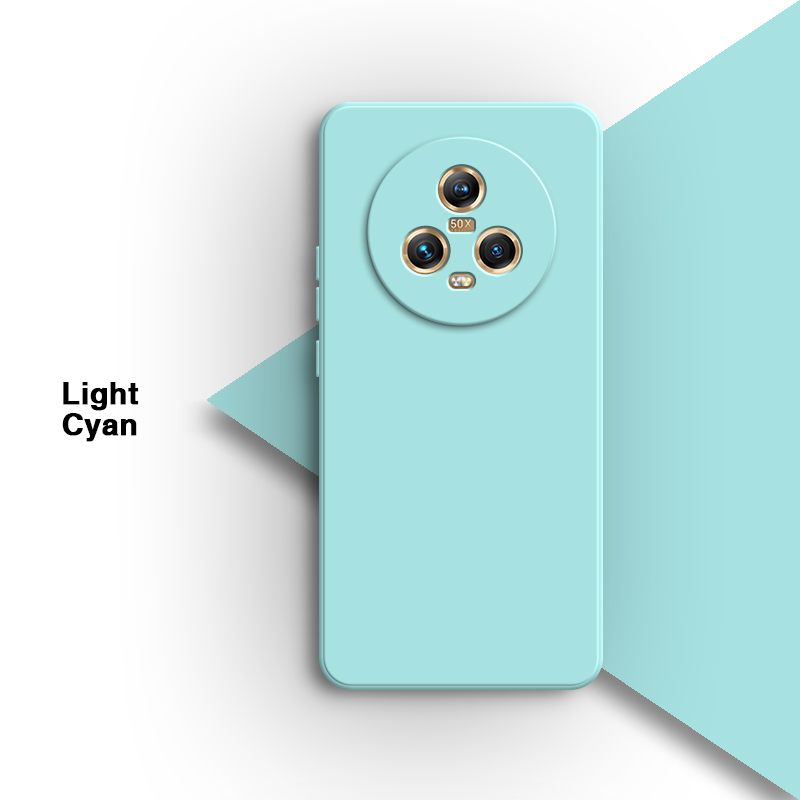 Funda de teléfono de silicona líquida para Honor Magic5 Magic 5 Pro Lite 5Pro 5Lite Ultimate 5G, protección de lente suave, cubierta trasera de: PP / Caqui