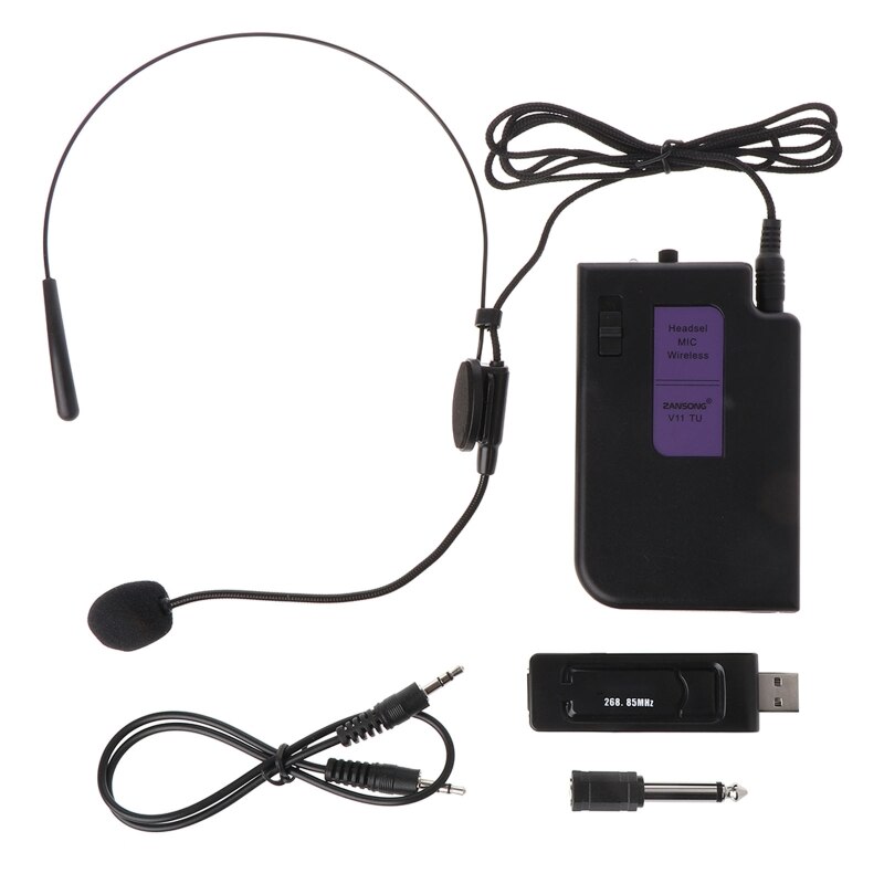 Draadloze Headset Microfoon Met Usb 3.5Mm 6.35Mm Ontvanger Voor Conferentie Onderwijs Toespraak Luidspreker Megafoon Podium