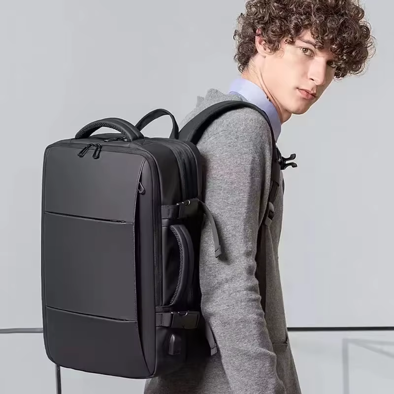 Men's business backpack expandable commercial laptop backpack travel bag large capacity waterproof backpack