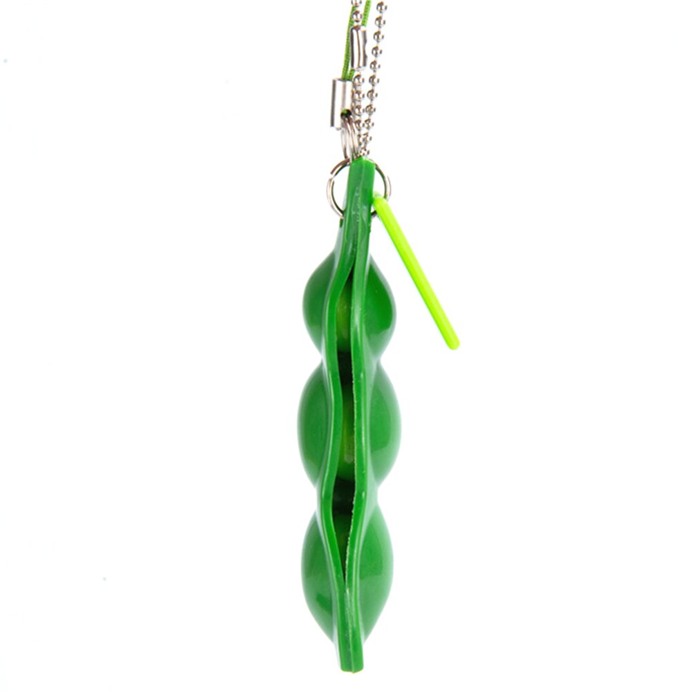 Infinite Squeeze Edamame Bean Pea Toys Chain Key Pendant Ornament Stress Relieve antistress Decompression Toys