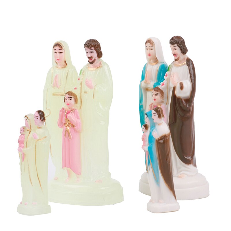 Statue de la vierge marie bleue en plastique, Statue de la vierge marie, faite à la main, jésus, décoration de la maison, de noël