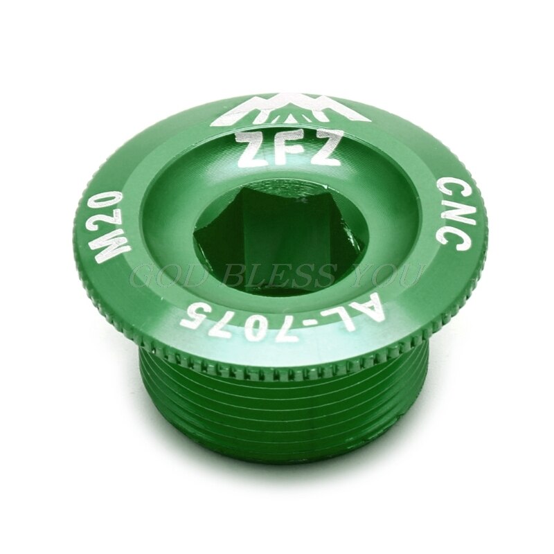 Mtb mountainbike cykel krankarm skruer kranksæt arm bolt cnc cover cups  m20mm til shimano: Grøn