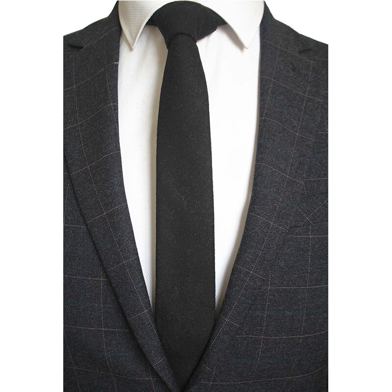JEMYGINS Wool Ties For Men 6cm Slim Solid Plaid Neck Tie Skinny Vestidos Cashmere Necktie Cravat Accessories Box