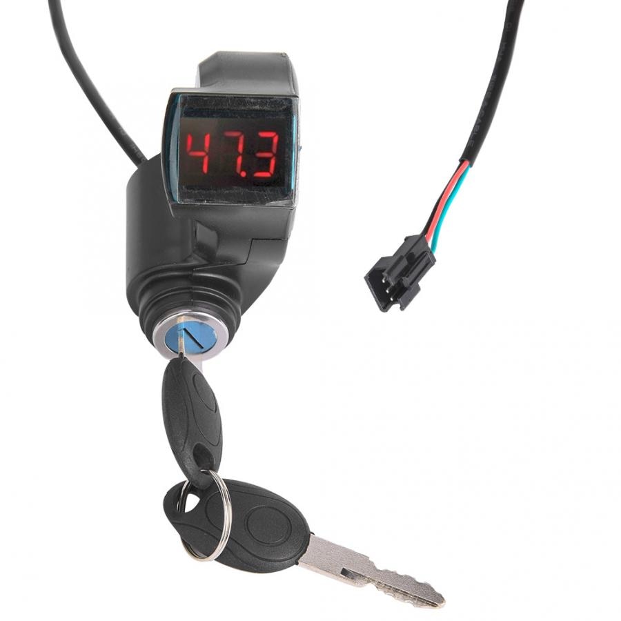 E-bike thumb throttle digitalt batteri spænding display switch power with key lock electric bike twist gas tilbehør
