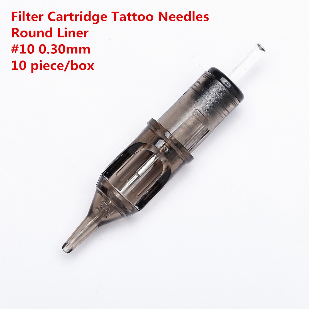 Originele filterpatroon tattoo-naalden ronde voering # 10 0,30 mm membraansyste Naalden voor cartridge Machinegreep 10 stks/partij