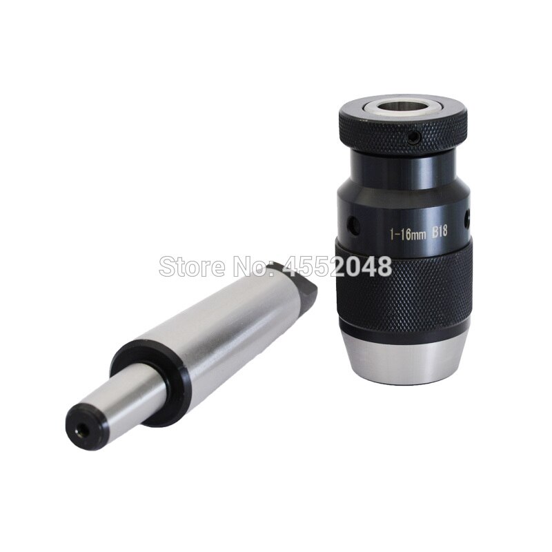 1set drill chuck with morse tapper arbor MT3 to B10 B12 B16-1-13MM B18-1-16MM Automatic Locking Chuck Self Tighten chuck