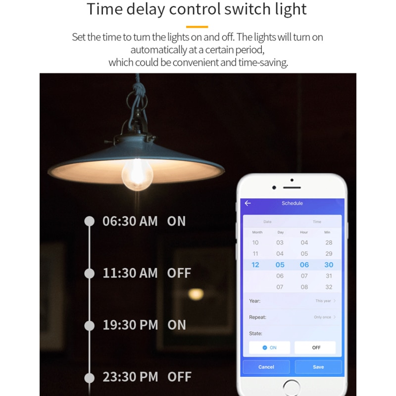 EWeLink WIFI ampoule intelligente rétro Edison variateur de lumière ampoule E27 220V 7W Filament lampe froide et chaude travailler avec Alexa et google home