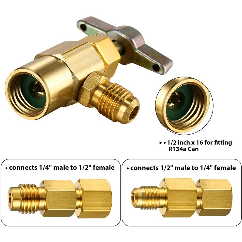 R12 to R134A Conversion Kit BPV31 Piercing Tap Valve Refrigerant Opening Valve 8401 Refrigerant Vacuum Pump Adapter