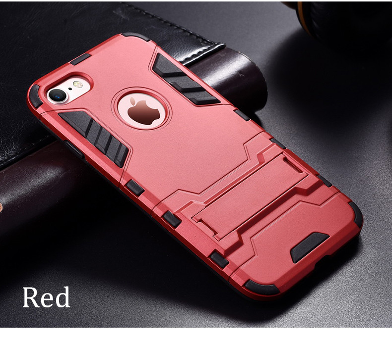 Luxury Stand Armor Phone Holder Case For iPhone 7 8 6 6S Plus X S XS Hybrid TPU+Hard PC ShockProof Back Cover for iphone 5 5S SE: EVA / Gold