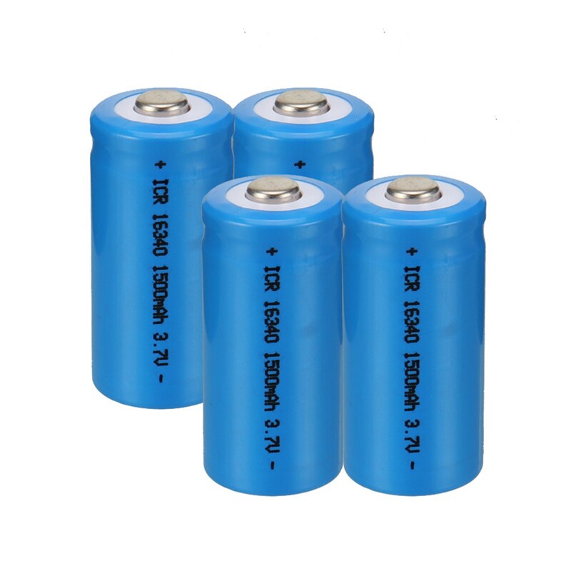 2 kpl ladattava akku  cr123a 16340 1500 mah 3.7v litiumioniakulle