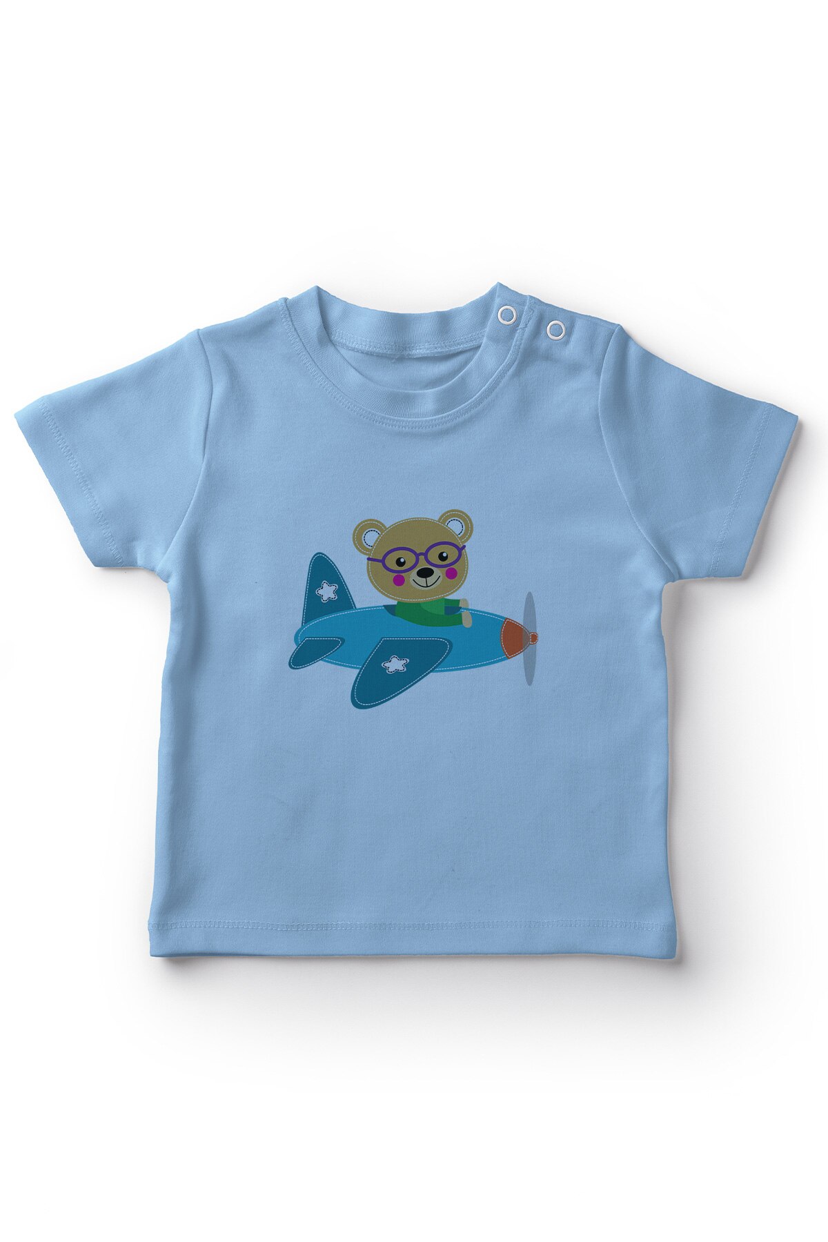Angemiel Baby Airborne Bear Baby Boy T-Shirt Blue