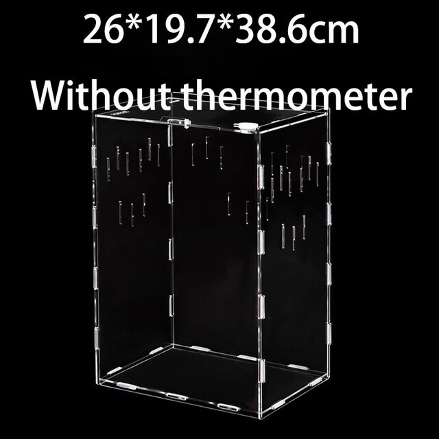 Reptile Feeding Box Insect Spider Tortoise Lizard Acrylic Transparent Feeding Display Box Feeding Box Cover Reptile Life Box: L 3