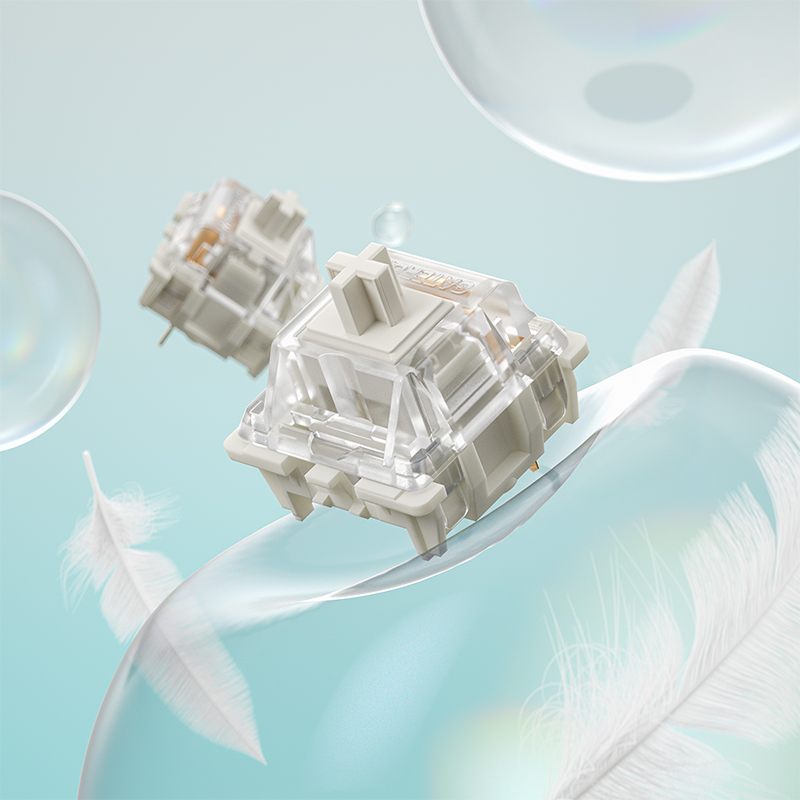 GATERON G white Pro switch linear feel 38gf 3 pin gateron Pro: white Double segment / 70pcs
