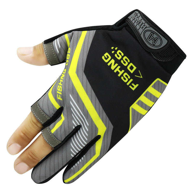 Outdoor 3 Vingers Cut Vissen Handschoen Anti-Slip Ademende Sneldrogende Elastische Handschoen Voor Unisex Concurrerende Vissen Accessoire