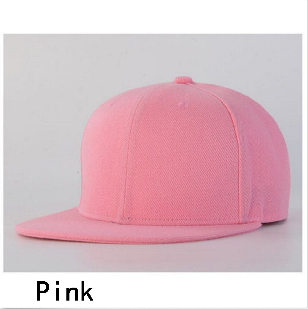 Ny sport baseball cap blank almindelig solid snapback golfbold street hat mænd kvinder: Lyserød
