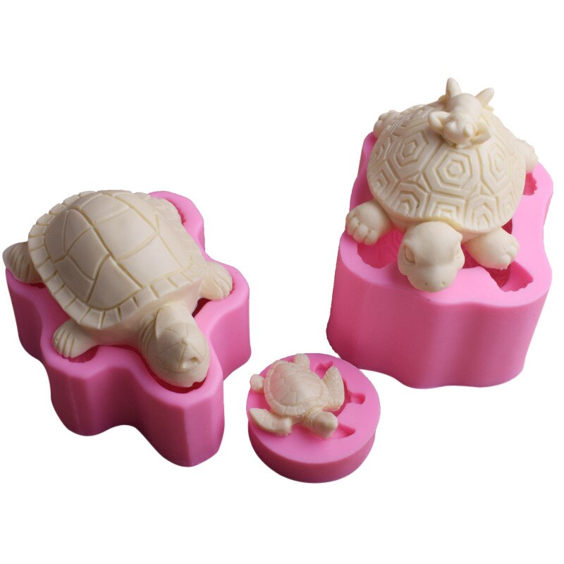 Skilpadde silikonform kake dekorasjon fondant kake 3d mold såpeform matkvalitet silikonform for sjokoladekake: Som bilde