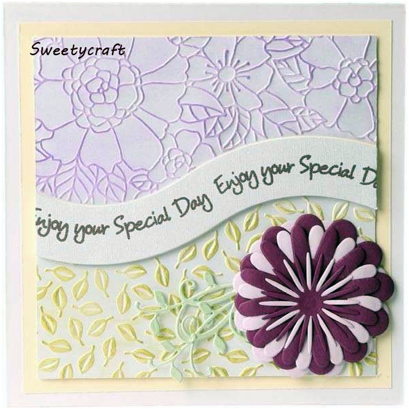 Embossing Folder Peony Flower Scrapbooking Plastic Embosser Folders for Card Making Supplies Album Wedding Paper Crafts Decor