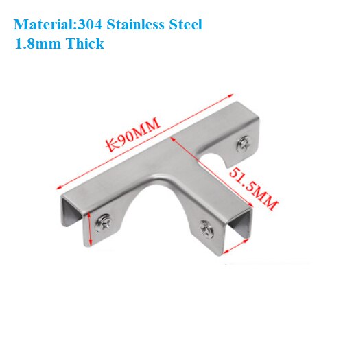 8Pcs 304 Stainless Steel T Tee L Corner Cross Acrylic Glass Clamp Shelf Clip Displaying Showcase Fish Tank Joint Drill Free: T / 5 to 8MM Glass