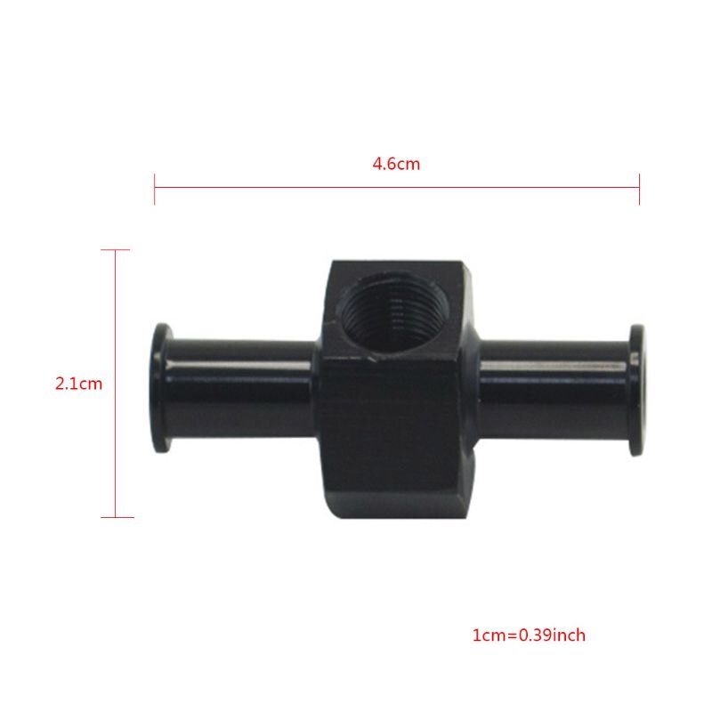 3/8" Metal Fuel Pressure Gauge Inline Barb Adapter Connector with 1/8" Port N84F