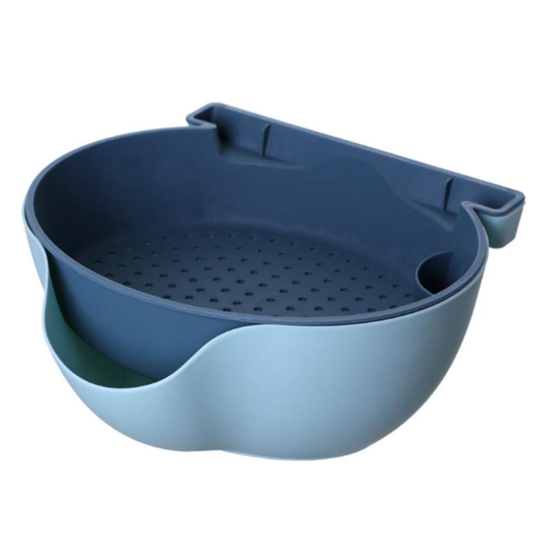Bol à collation avec support pour téléphone de stockage en plastique artefact paresseux Guazi panier de fruits Double couche Drain cuisine chambre outils: 05